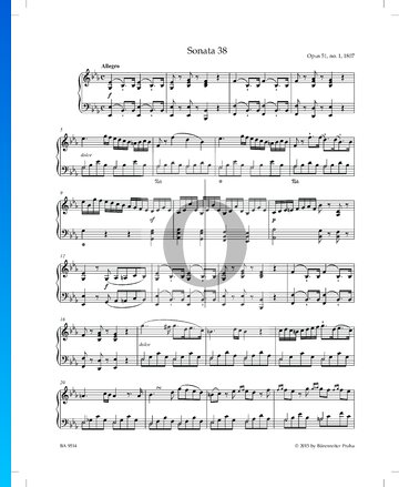 Sonata en mi bemol mayor n.º 1, Op. 51 P. XII: 38: 1. Allegro Partitura