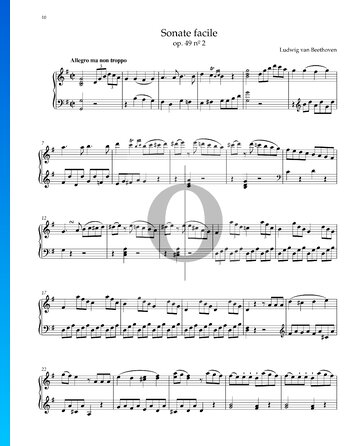 Partition Sonate facile, Op. 49 No. 2: 1. Allegro ma non troppo