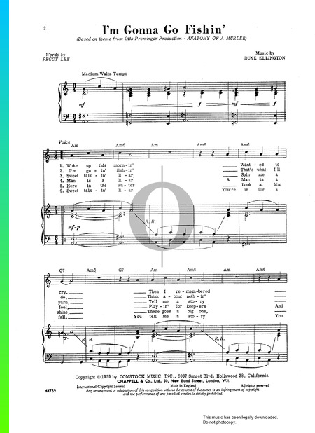 I'm Gonna Go Fishin' Sheet Music