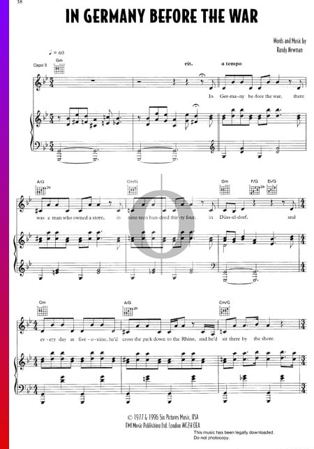 In Germany Before The War Sheet Music