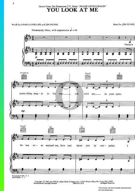 You Look At Me Musik-Noten