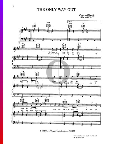 The Only Way Out Musik-Noten