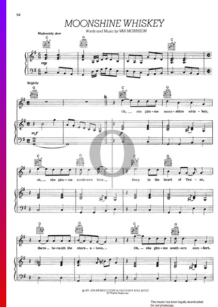 Moonshine Whiskey Musik-Noten