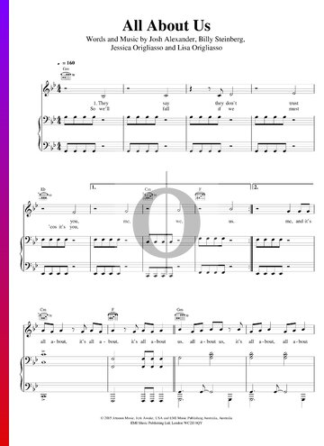 All About Us Sheet Music