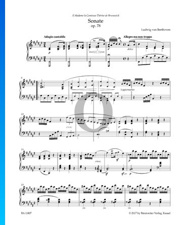 Partition Sonate en Fa dièse Majeur, Op. 78: 1. Adagio cantabile