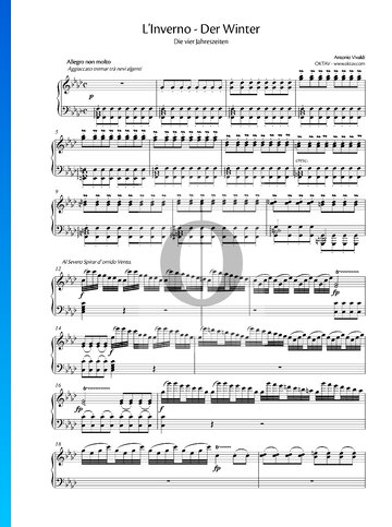 El invierno (L'inverno), Op. 8, RV 297: 1. Allegro non molto Partitura