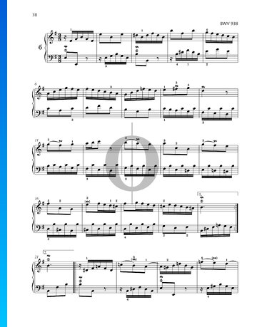 6 kleine Präludien: Nr. 5 Präludium e-Moll, BWV 938 Musik-Noten