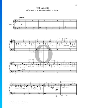 Lamento (after Purcell’s “When I am laid in earth”) Sheet Music
