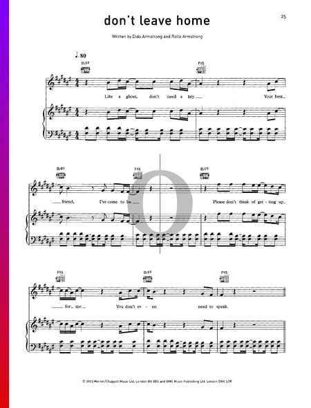 Don't Leave Home Sheet Music