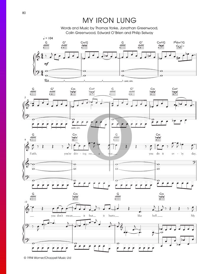 My Iron Lung (Radiohead) Piano Sheet Music OKTAV