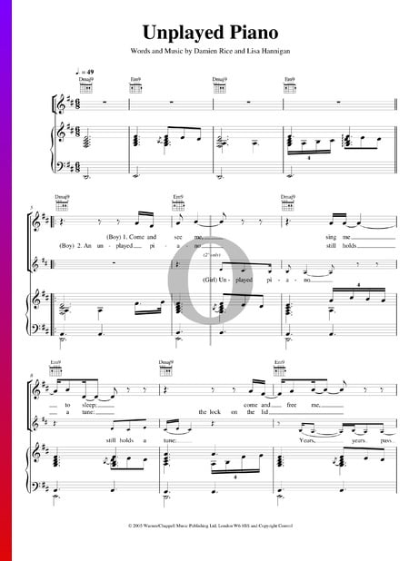 Unplayed Piano Musik-Noten