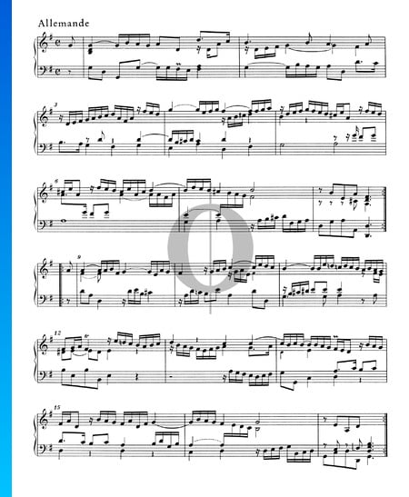 Suite en Sol Majeur, HWV 450: 2. Allemande Partition