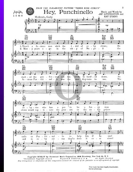 Hey, Punchinello Sheet Music