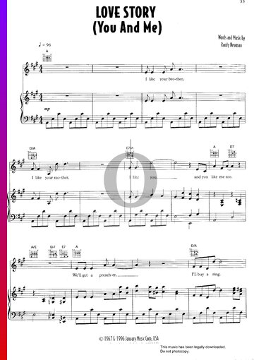 Love Story (You And Me) Partitura