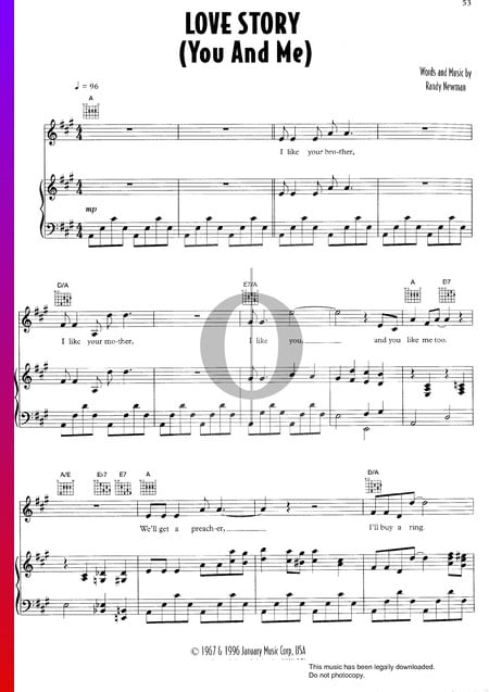Love Story (You And Me) Sheet Music