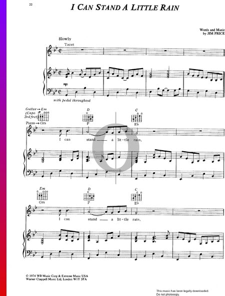 I Can Stand A Little Rain Sheet Music