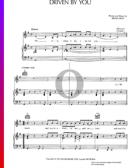 Driven By You Sheet Music
