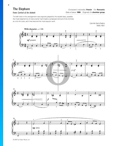 The Carnival Of The Animals: The Elephant Sheet Music