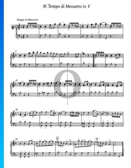 Tempo di Menuetto in F-Dur, Nr. 35 Musik-Noten