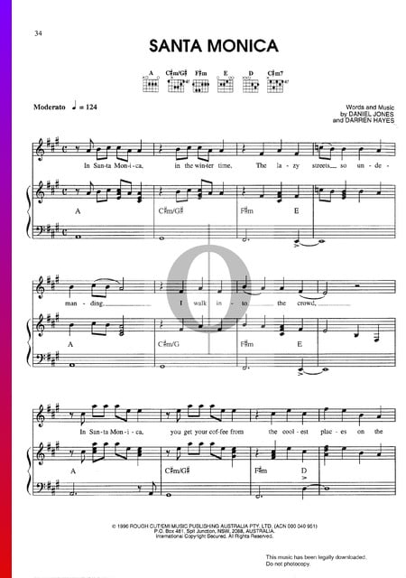 Santa Monica Musik-Noten