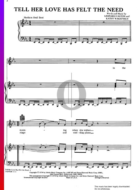 Tell Her Love Has Felt The Need Musik-Noten