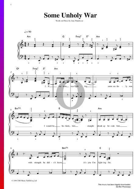 Some Unholy War Sheet Music