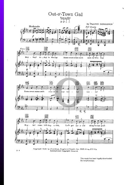 Out-o'-Town Gal Sheet Music