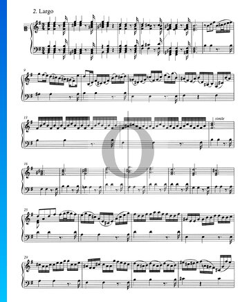 Partition Concerto en Sol Majeur, BWV 980: 2. Largo