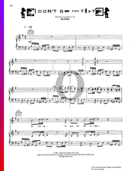 I Don't Go For That Sheet Music