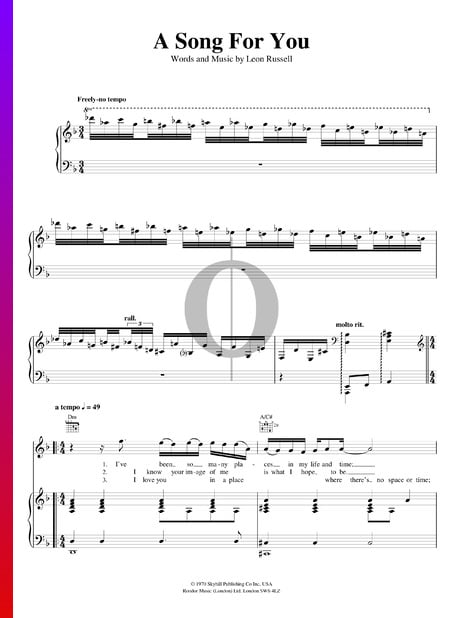 A Song For You Musik-Noten