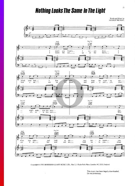 Nothing Looks The Same In The Light Musik-Noten