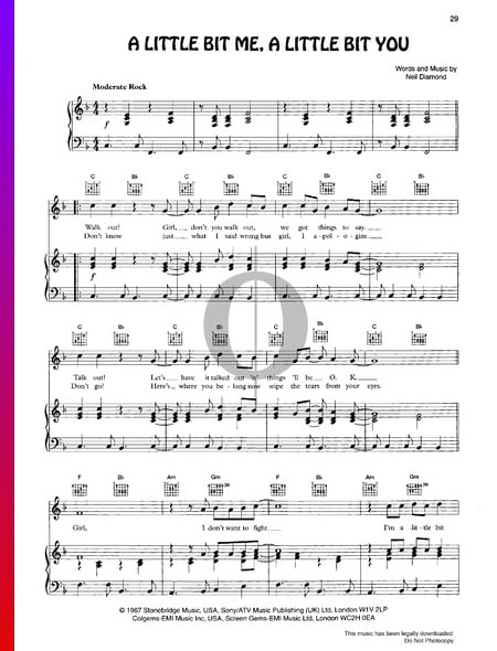 A Little Bit Me, A Little Bit You Sheet Music