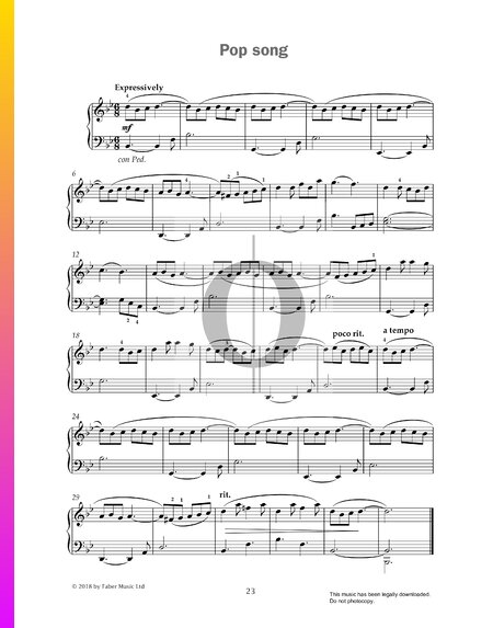 Pop Song Sheet Music