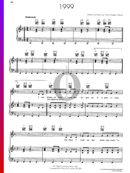 1999 Sheet Music
