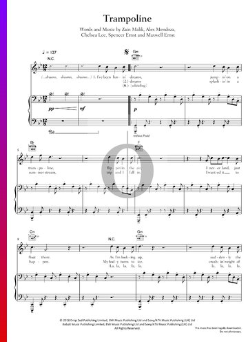 Trampoline Partitura (Piano, Voz, Guitarra) - Descarga de PDF y streaming - OKTAV