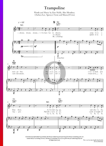 Trampoline Sheet Music Piano Voice Guitar Pdf Download Streaming Oktav