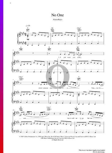 No One Musik-Noten