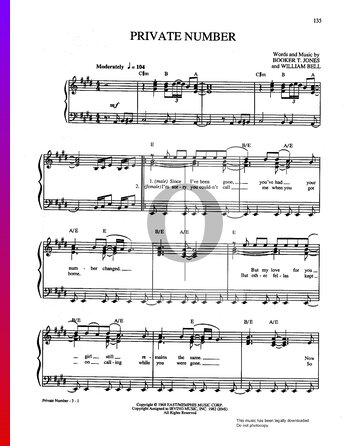 Private Number Sheet Music