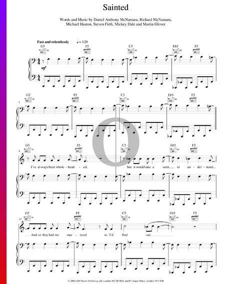 Sainted Sheet Music