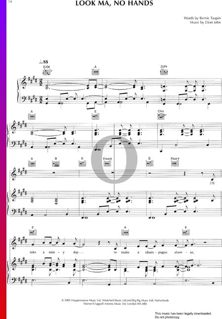 Look Ma No Hands Sheet Music