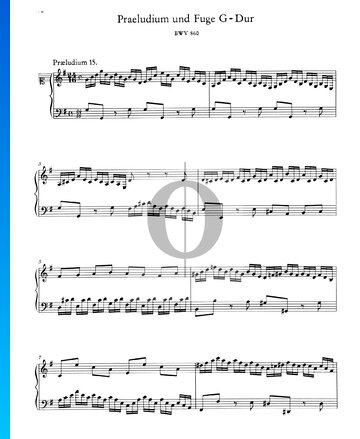 Prelude 15 G Major, BWV 860 Spartito