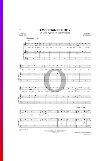 American Eulogy (Mass Hysteria Modern World) Sheet Music