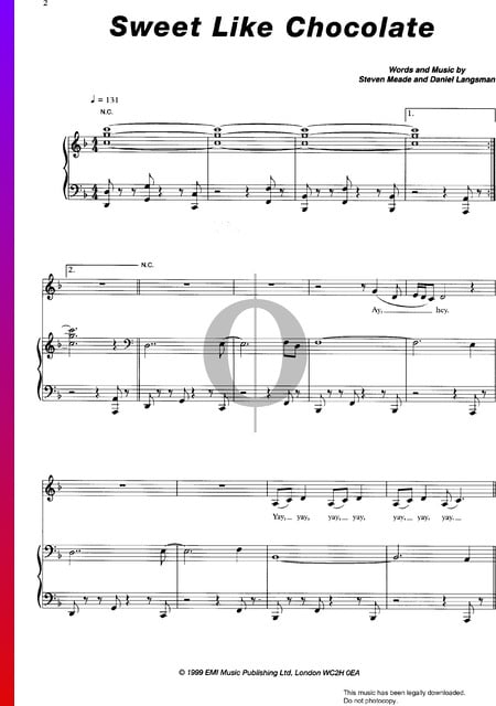 Sweet Like Chocolate Sheet Music