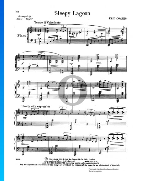 By The Sleepy Lagoon Sheet Music