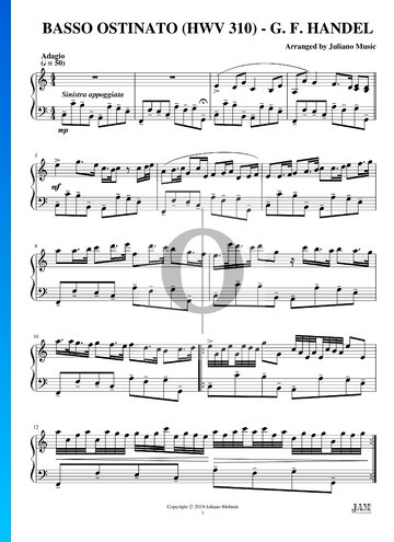 Partition Concerto pour orgue en Sol mineur, HWV 310 : Basso Ostinato
