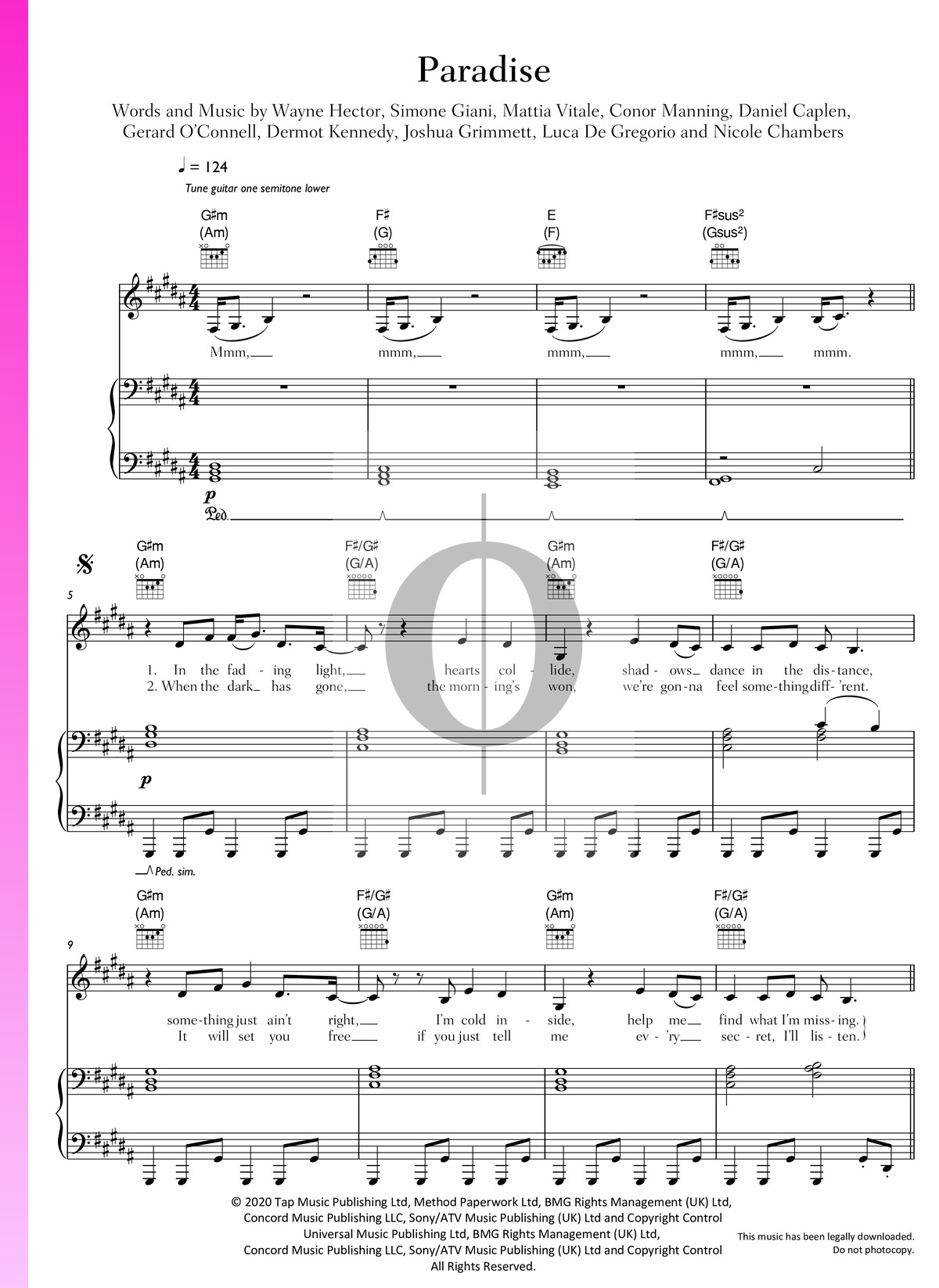 Meduza, Dermot Kennedy - Paradise sheet music for piano download