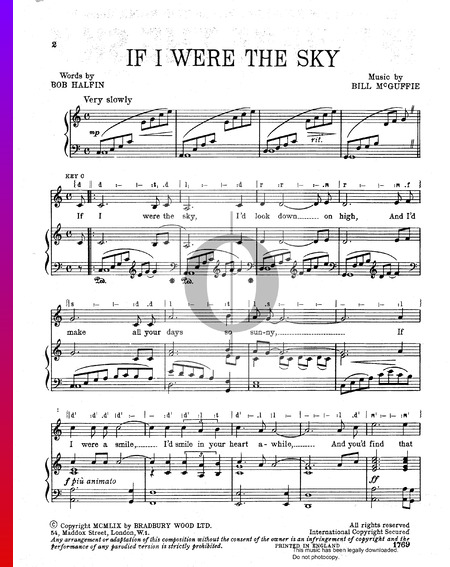 If I Were The Sky Sheet Music