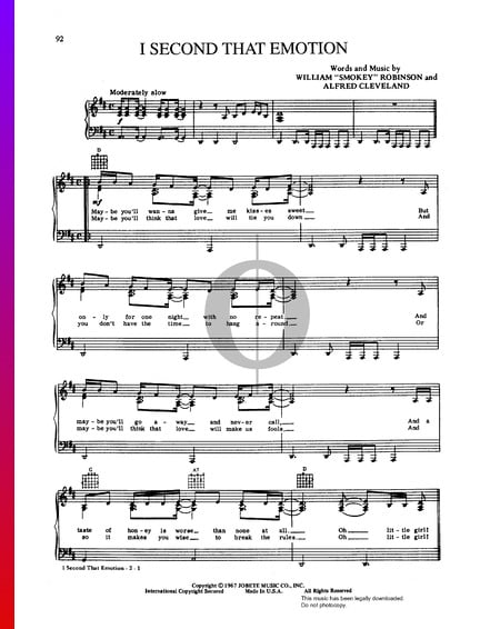 I Second That Emotion Musik-Noten