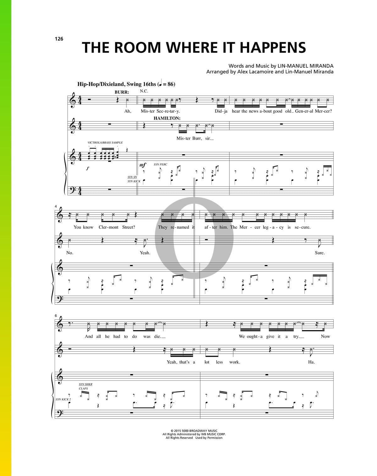 The Room Where It Happens Sheet Music Piano Voice Pdf Download Streaming Oktav