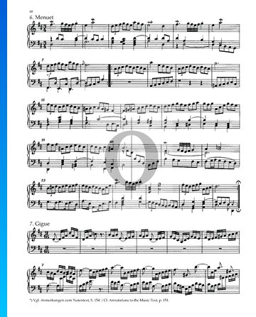 Partita 4, BWV 828: 6. Menuet Sheet Music